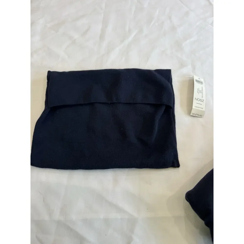 NWT Chicos 4 Way Reversible Wrap Cardigan Jacket Navy Khaki Tan Pouch One Size
